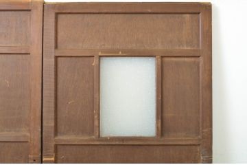 アンティーク建具　どこか懐かしい雰囲気漂う引き戸2枚セット(ガラス戸、板戸)(R-064115)