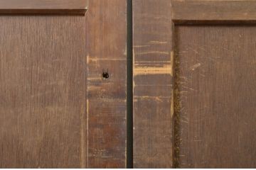 アンティーク建具　どこか懐かしい雰囲気漂う引き戸2枚セット(ガラス戸、板戸)(R-064115)