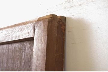 アンティーク建具　どこか懐かしい雰囲気漂う引き戸2枚セット(ガラス戸、板戸)(R-064115)