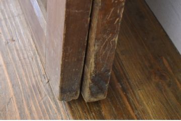 アンティーク建具　どこか懐かしい雰囲気漂う引き戸2枚セット(ガラス戸、板戸)(R-064115)