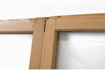 アンティーク建具　ペイント仕上げ限定　レトロな空間づくりにオススメのガラス戸2枚セット(引き戸)(R-064116)