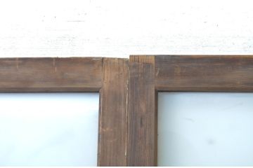 アンティーク建具　ペイント仕上げ限定　レトロな空間づくりにオススメのガラス戸2枚セット(引き戸)(R-064116)