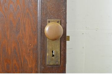 アンティーク建具　大正ロマン!!　レトロな空間づくりにオススメな背の高いダイヤガラスドア1枚(扉、ガラス戸、木製扉)(R-064117)