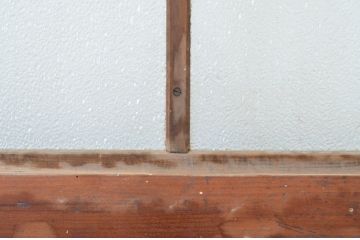 アンティーク建具　経年を感じる風合いが魅力のガラス帯戸2枚セット(引き戸、板戸)(R-064118)