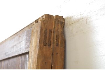 アンティーク建具　経年を感じる風合いが魅力のガラス帯戸2枚セット(引き戸、板戸)(R-064118)