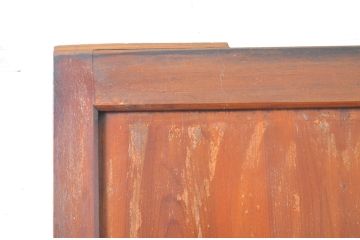 アンティーク建具　レーザー組子入り　上質な和の趣を感じさせる組子帯戸2枚セット(引き戸、ガラス帯戸)(R-064119)