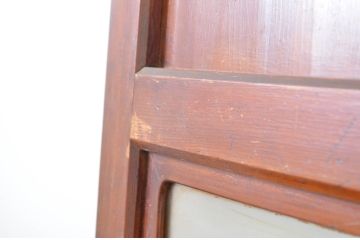 アンティーク建具　レーザー組子入り　上質な和の趣を感じさせる組子帯戸2枚セット(引き戸、ガラス帯戸)(R-064119)