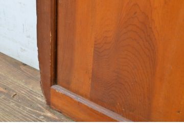 アンティーク建具　レーザー組子入り　上質な和の趣を感じさせる組子帯戸2枚セット(引き戸、ガラス帯戸)(R-064119)