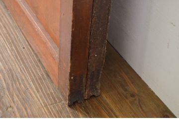 アンティーク建具　レーザー組子入り　上質な和の趣を感じさせる組子帯戸2枚セット(引き戸、ガラス帯戸)(R-064119)