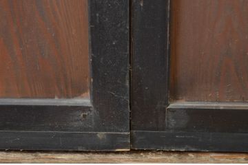 アンティーク建具　組子入りが上質な和の空間を演出するガラス板戸2枚セット(引き戸)(R-064120)