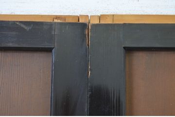 アンティーク建具　組子入りが上質な和の空間を演出するガラス板戸2枚セット(引き戸)(R-064120)