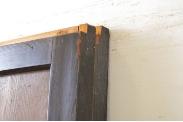 アンティーク建具　組子入りが上質な和の空間を演出するガラス板戸2枚セット(引き戸)(R-064120)
