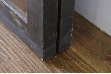アンティーク建具　組子入りが上質な和の空間を演出するガラス板戸2枚セット(引き戸)(R-064120)