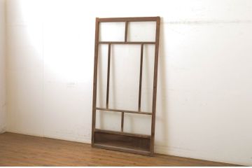 アンティーク建具　大正ロマンを感じさせるお洒落なガラス戸1枚(引き戸)(R-064122)