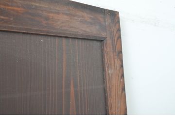 アンティーク建具　枠欅(ケヤキ)材　趣のある和空間におすすめの幅広帯戸2枚セット(板戸、引き戸)(R-064124)