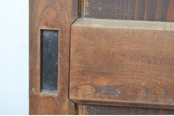 アンティーク建具　枠欅(ケヤキ)材　趣のある和空間におすすめの幅広帯戸2枚セット(板戸、引き戸)(R-064124)