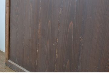 アンティーク建具　枠欅(ケヤキ)材　趣のある和空間におすすめの幅広帯戸2枚セット(板戸、引き戸)(R-064124)