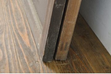 アンティーク建具　枠欅(ケヤキ)材　趣のある和空間におすすめの幅広帯戸2枚セット(板戸、引き戸)(R-064124)