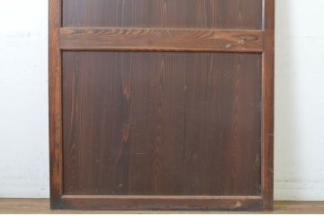 アンティーク建具　枠欅(ケヤキ)材　趣のある和空間におすすめの幅広帯戸1枚(板戸、引き戸)(R-064125)