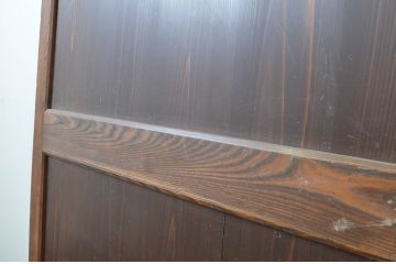 アンティーク建具　枠欅(ケヤキ)材　趣のある和空間におすすめの幅広帯戸1枚(板戸、引き戸)(R-064125)
