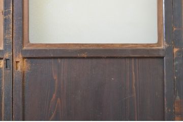 アンティーク建具　レーザー組子入れます!　上品な和空間を演出してくれるガラス帯戸4枚セット(引き戸、ガラス戸、板戸)(R-064127)