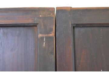 アンティーク建具　レーザー組子入れます!　上品な和空間を演出してくれるガラス帯戸4枚セット(引き戸、ガラス戸、板戸)(R-064127)