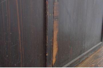 アンティーク建具　レーザー組子入れます!　上品な和空間を演出してくれるガラス帯戸4枚セット(引き戸、ガラス戸、板戸)(R-064127)