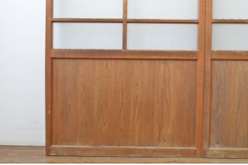 アンティーク建具　和の雰囲気を演出するガラス戸2枚セット(引き戸)(R-064128)