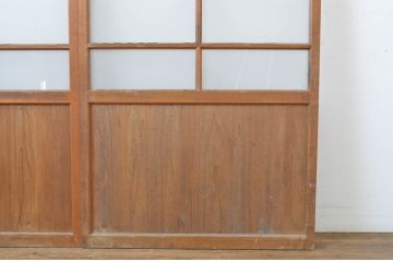 アンティーク建具　和の雰囲気を演出するガラス戸2枚セット(引き戸)(R-064128)