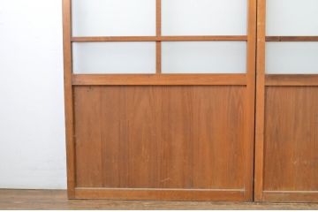 アンティーク建具　和の雰囲気を演出するガラス戸2枚セット(引き戸)(R-064128)