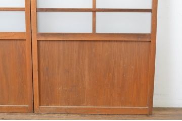 アンティーク建具　和の雰囲気を演出するガラス戸2枚セット(引き戸)(R-064128)