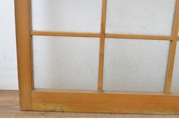 アンティーク建具　モール・ダイヤガラス入り　レトロなガラス戸2枚セット(引き戸、ガラス帯戸)(R-064129)