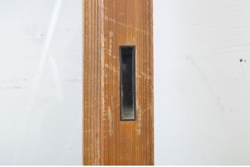 アンティーク建具　モール・ダイヤガラス入り　レトロなガラス戸2枚セット(引き戸、ガラス帯戸)(R-064129)