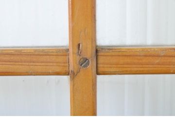 アンティーク建具　モール・ダイヤガラス入り　レトロなガラス戸2枚セット(引き戸、ガラス帯戸)(R-064129)