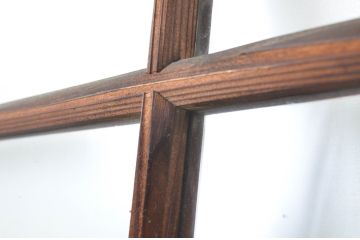 アンティーク建具　上品な和の空間づくりにおすすめの幅広ガラス戸2枚セット(引き戸)(R-064130)