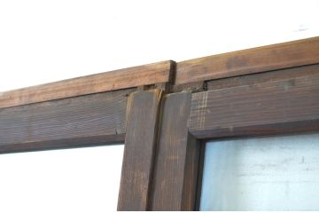 アンティーク建具　上品な和の空間づくりにおすすめの幅広ガラス戸2枚セット(引き戸)(R-064130)