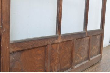 アンティーク建具　上品な和の空間づくりにおすすめの幅広ガラス戸2枚セット(引き戸)(R-064130)