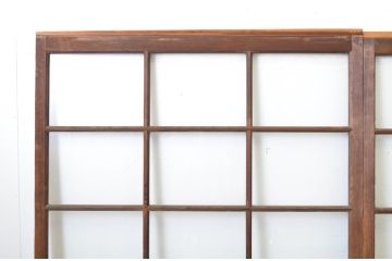 アンティーク建具　上品な和の空間づくりにおすすめの幅広ガラス戸2枚セット(引き戸)(R-064131)