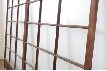 アンティーク建具　上品な和の空間づくりにおすすめの幅広ガラス戸2枚セット(引き戸)(R-064131)