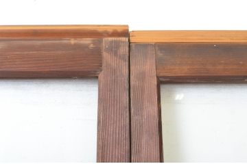 アンティーク建具　上品な和の空間づくりにおすすめの幅広ガラス戸2枚セット(引き戸)(R-064131)