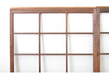 アンティーク建具　上品な和の空間づくりにおすすめの幅広ガラス戸2枚セット(引き戸)(R-064131)