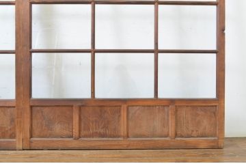 アンティーク建具　上品な和の空間づくりにおすすめの幅広ガラス戸2枚セット(引き戸)(R-064131)