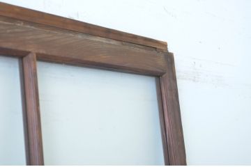 アンティーク建具　上品な和の空間づくりにおすすめの幅広ガラス戸2枚セット(引き戸)(R-064131)