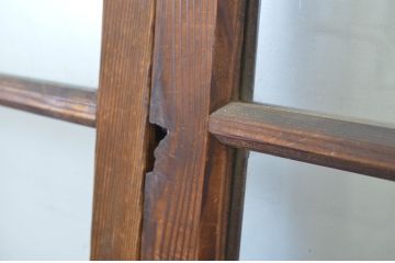 アンティーク建具　上品な和の空間づくりにおすすめの幅広ガラス戸2枚セット(引き戸)(R-064131)