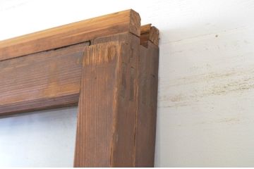 アンティーク建具　上品な和の空間づくりにおすすめの幅広ガラス戸2枚セット(引き戸)(R-064131)