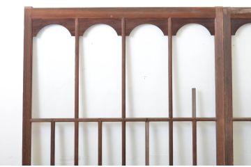 アンティーク建具　大正ロマン　アールデコな幅広ガラス戸2枚セット(引き戸)(R-064132)