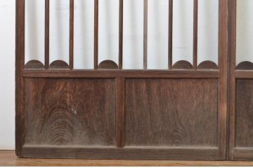 アンティーク建具　大正ロマン　アールデコな幅広ガラス戸2枚セット(引き戸)(R-064132)