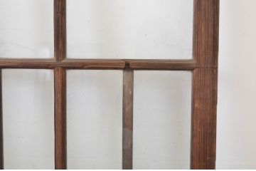 アンティーク建具　大正ロマン　アールデコな幅広ガラス戸2枚セット(引き戸)(R-064132)