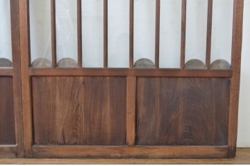 アンティーク建具　大正ロマン　アールデコな幅広ガラス戸2枚セット(引き戸)(R-064132)