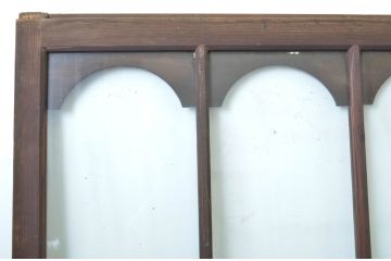 アンティーク建具　大正ロマン　アールデコな幅広ガラス戸2枚セット(引き戸)(R-064132)